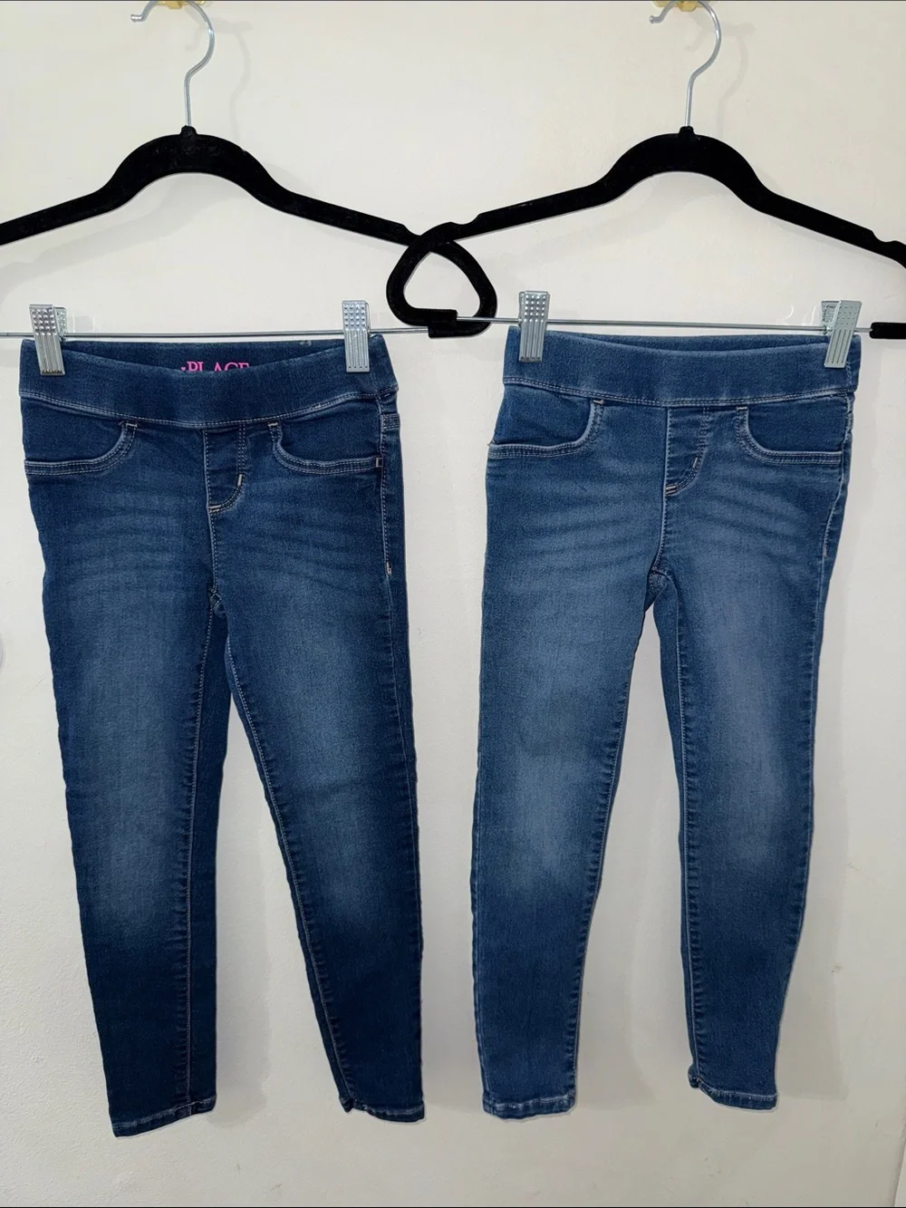 Girls Dark Blue Pull-On Jeggings - Twin Pack